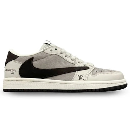 Louis Vuitton x Nike Air Jordan 1 Low Shadow Grey Suede Custom