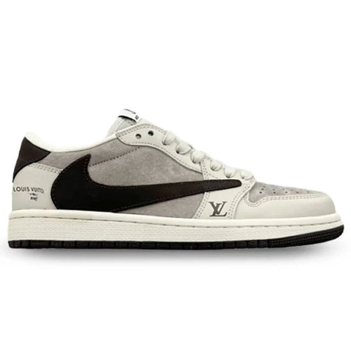 Louis Vuitton x Nike Air Jordan 1 Low Shadow Grey Suede Custom