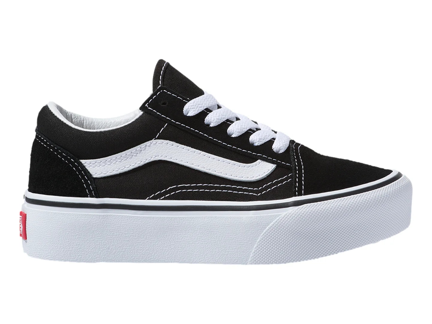 Tenis Vans Old Skool Platform Negro y Blanco para Niña