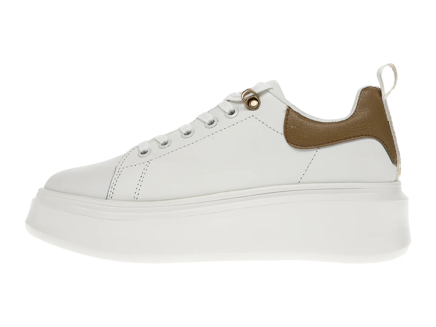Tenis K SWISS Alessius Platform Blanco y Dorado para Mujer