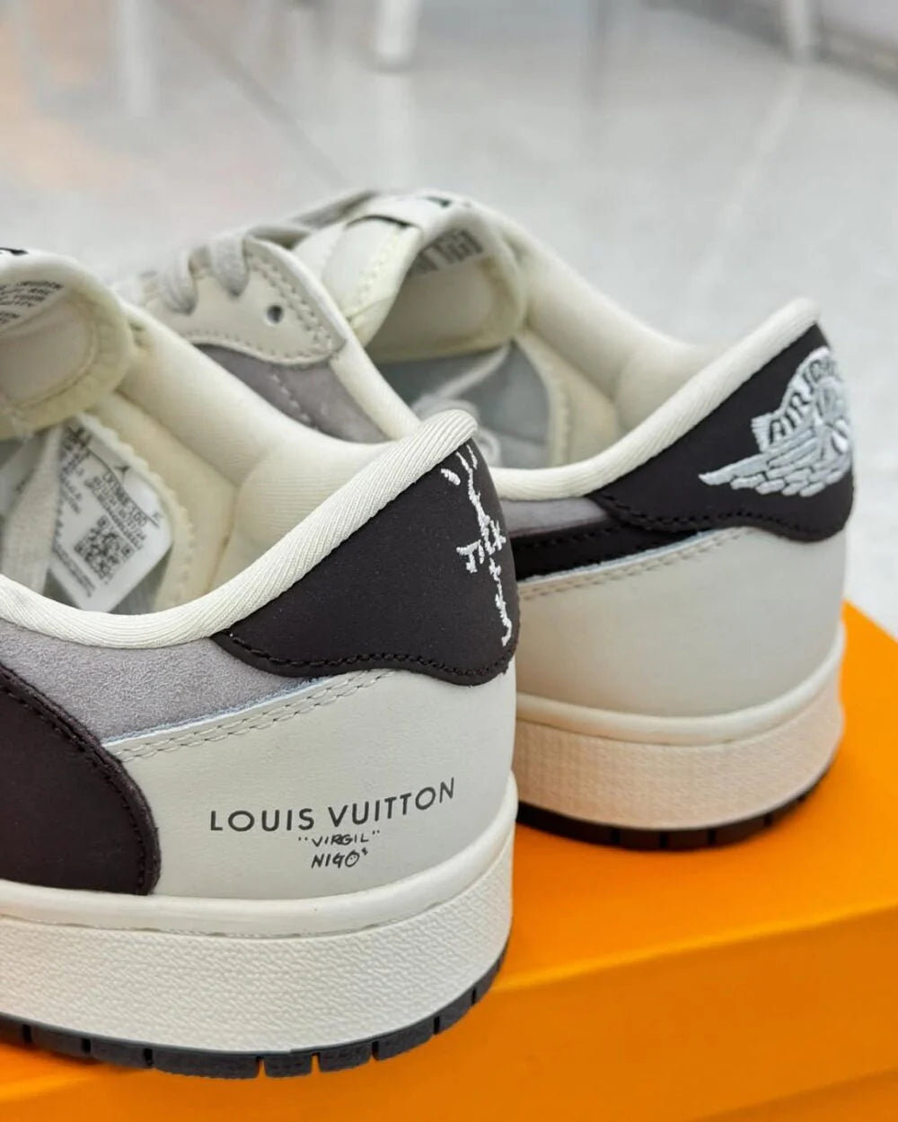 Louis Vuitton x Nike Air Jordan 1 Low Shadow Grey Suede Custom