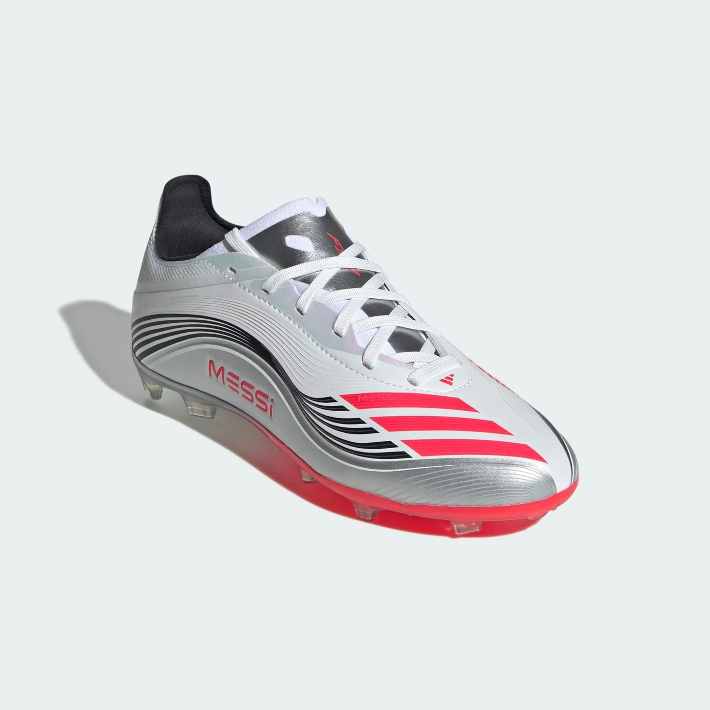 adidas F50 Messi Elite Firm Ground Soccer Cleats Youth White Red Silver