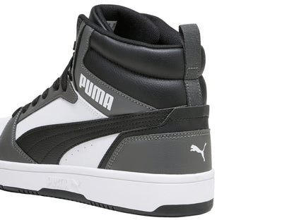 Tenis PUMA Rebound V6 Blanco Negro y Gris para Hombre