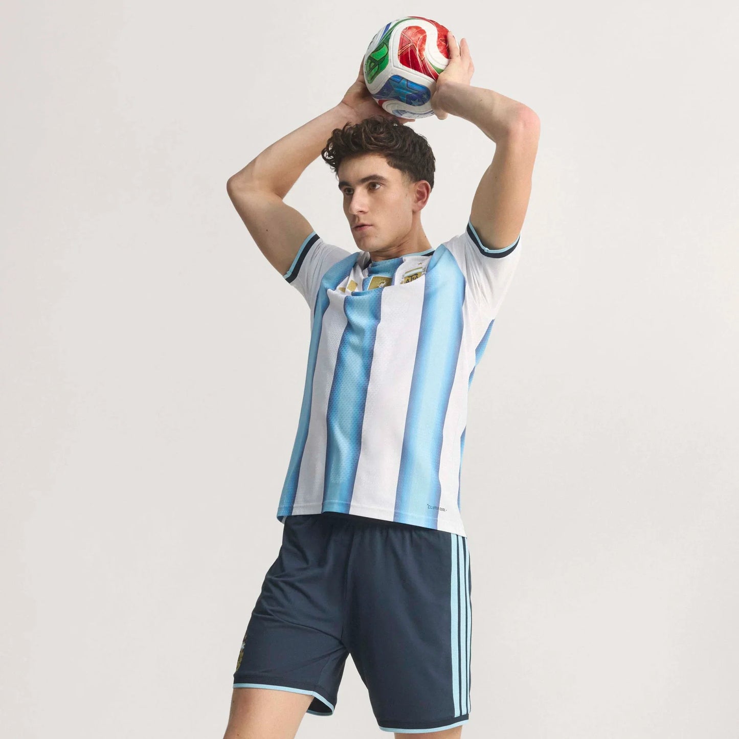 adidas Argentina Home Authentic Mens Soccer Jersey 26 White Blue