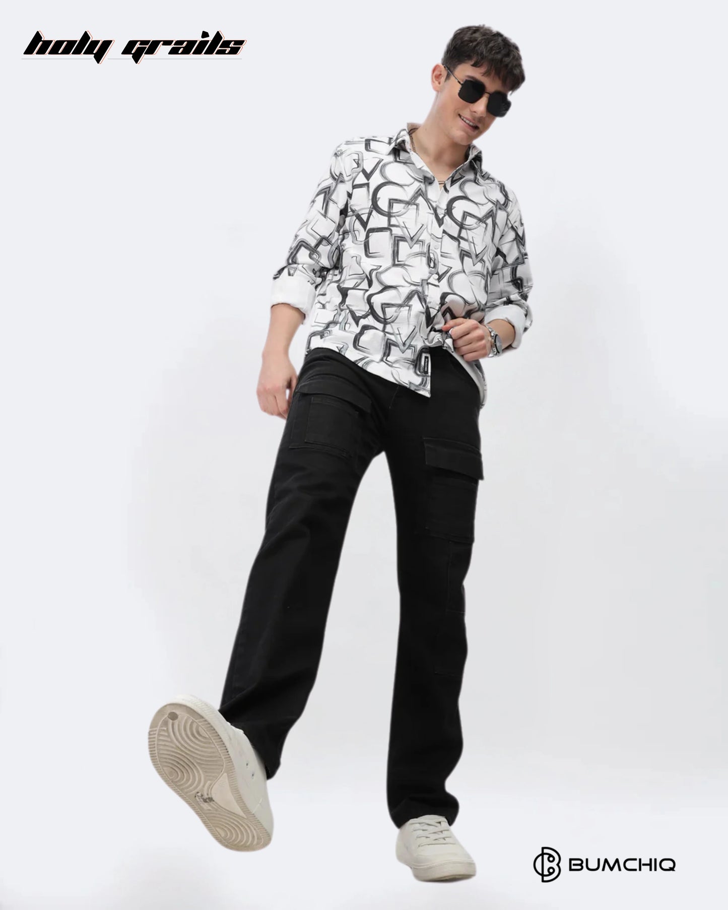 Black Geometrical Shirt HG x Bumchiq