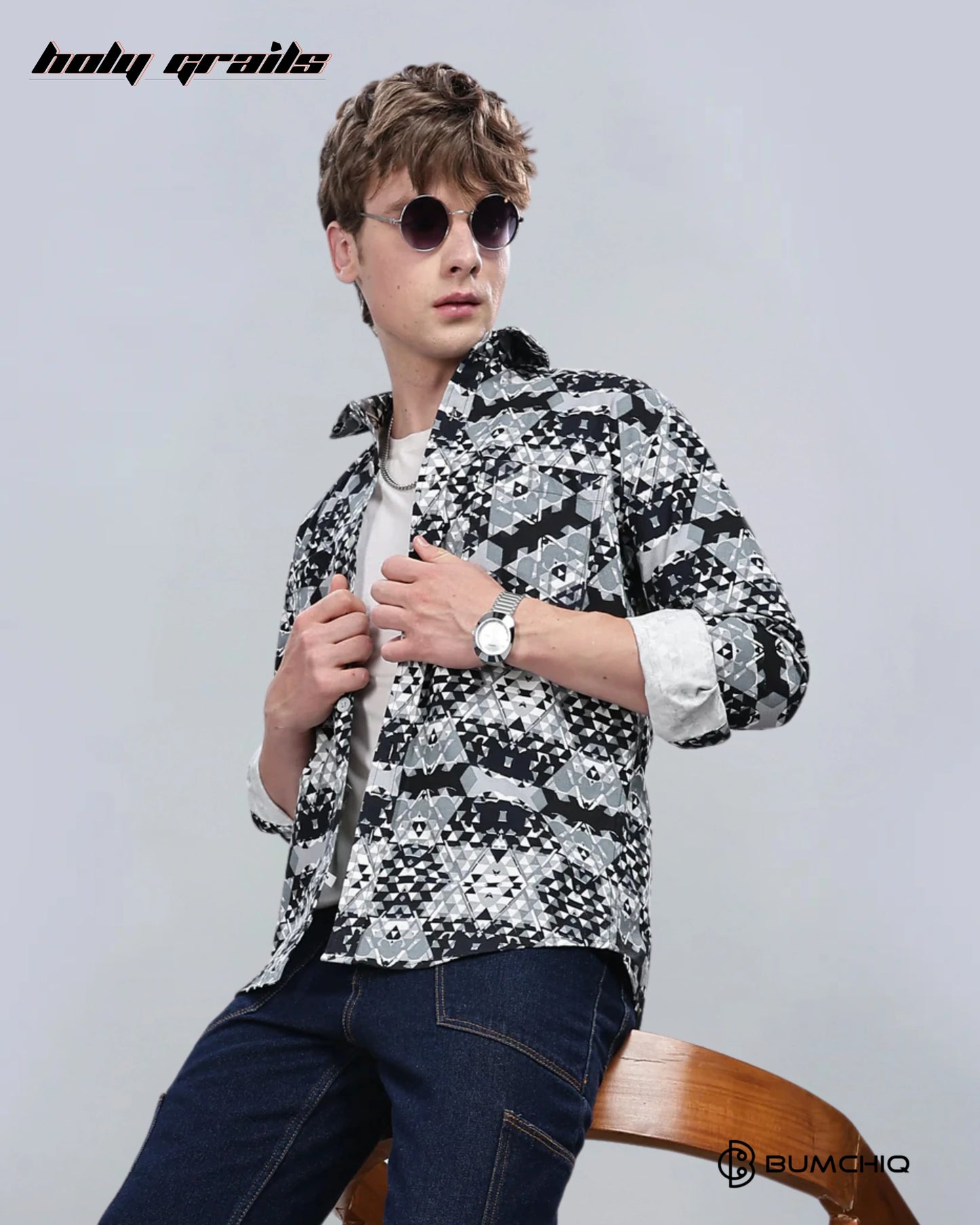 Greyish Abstractix Overshirt HG x Bumchiq