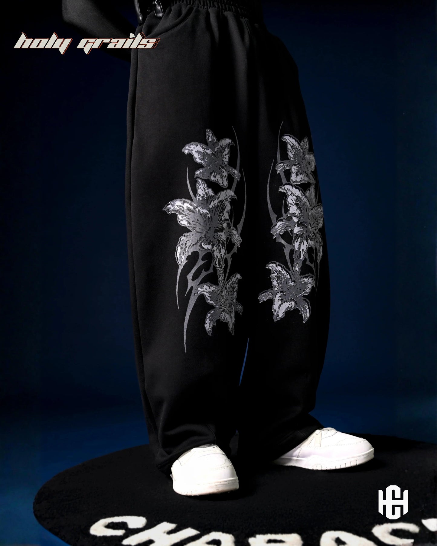 Frosted Floral Black Pants HG x Charactr