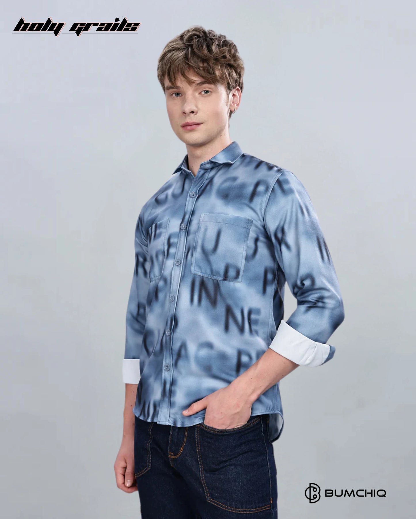Blue Alphabetical Overshirt HG x Bumchiq