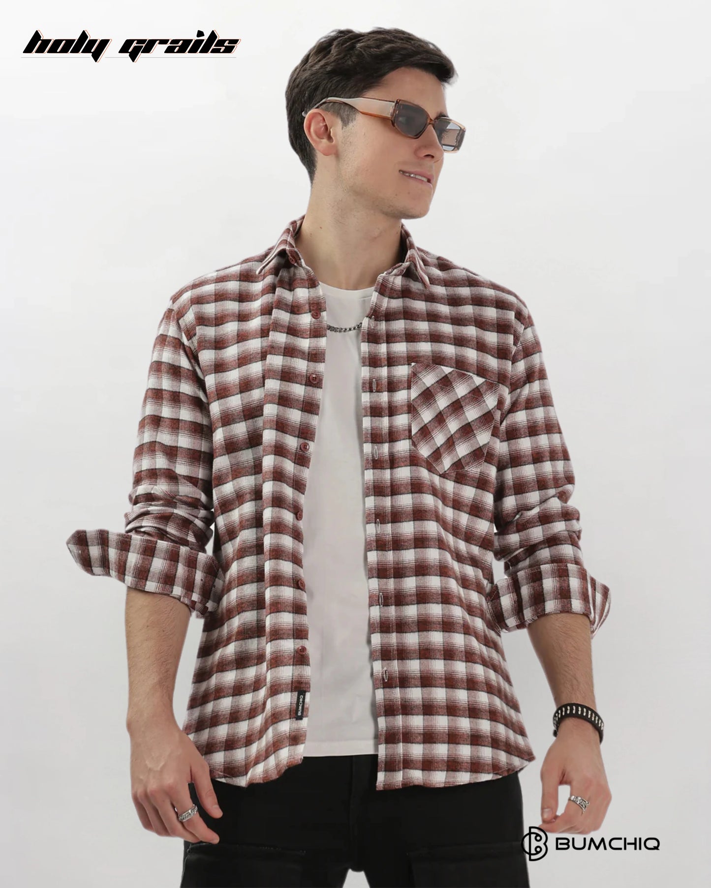 Mini Maroon Flannel Overshirt HG x Bumchiq