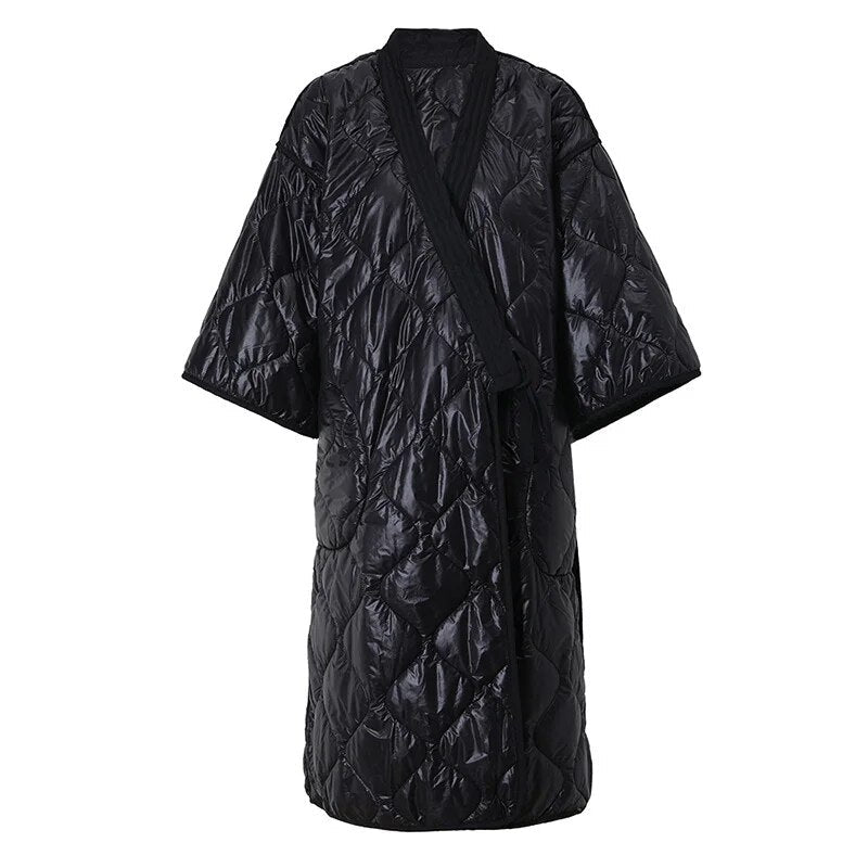 Quilted Kimono Long Coat