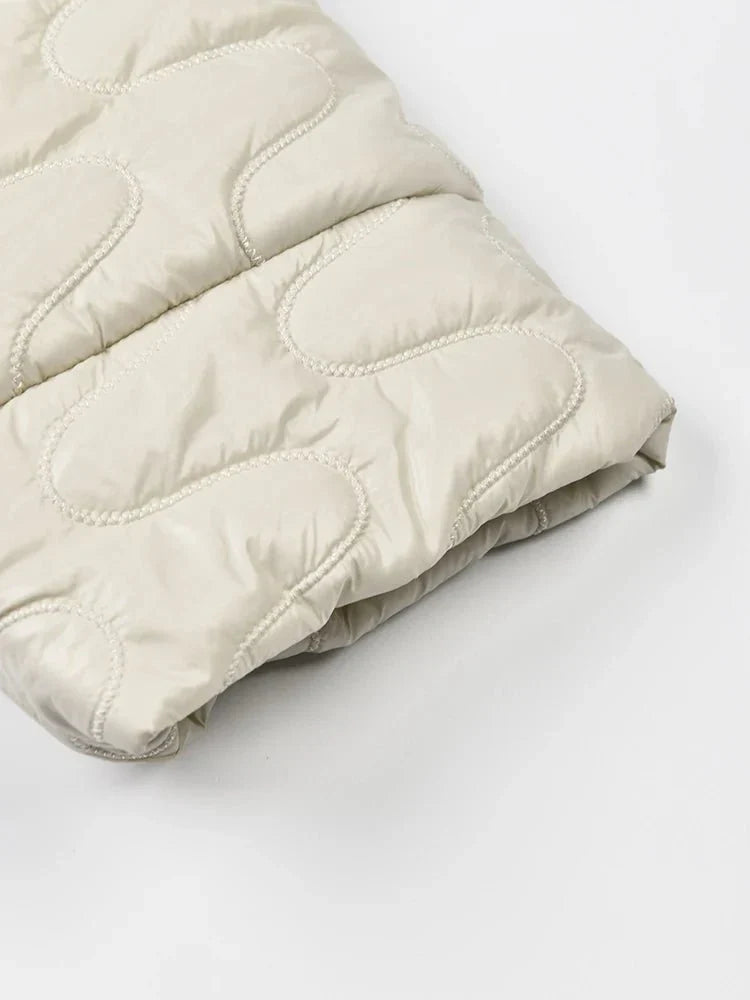 Quilted Lace-Up Padded Thick Coat