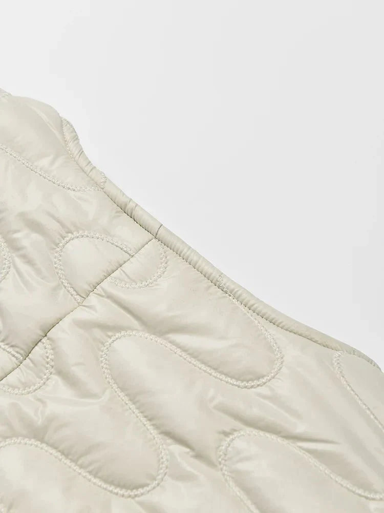 Quilted Lace-Up Padded Thick Coat