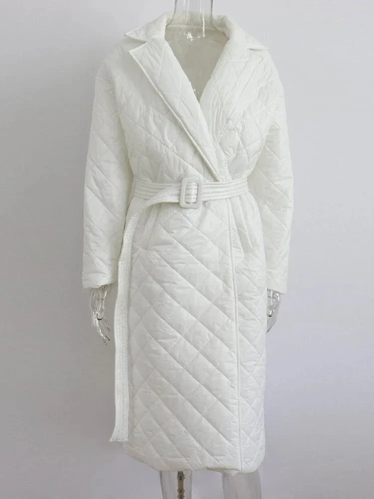 Soft Sheen Quilted Belted Coat